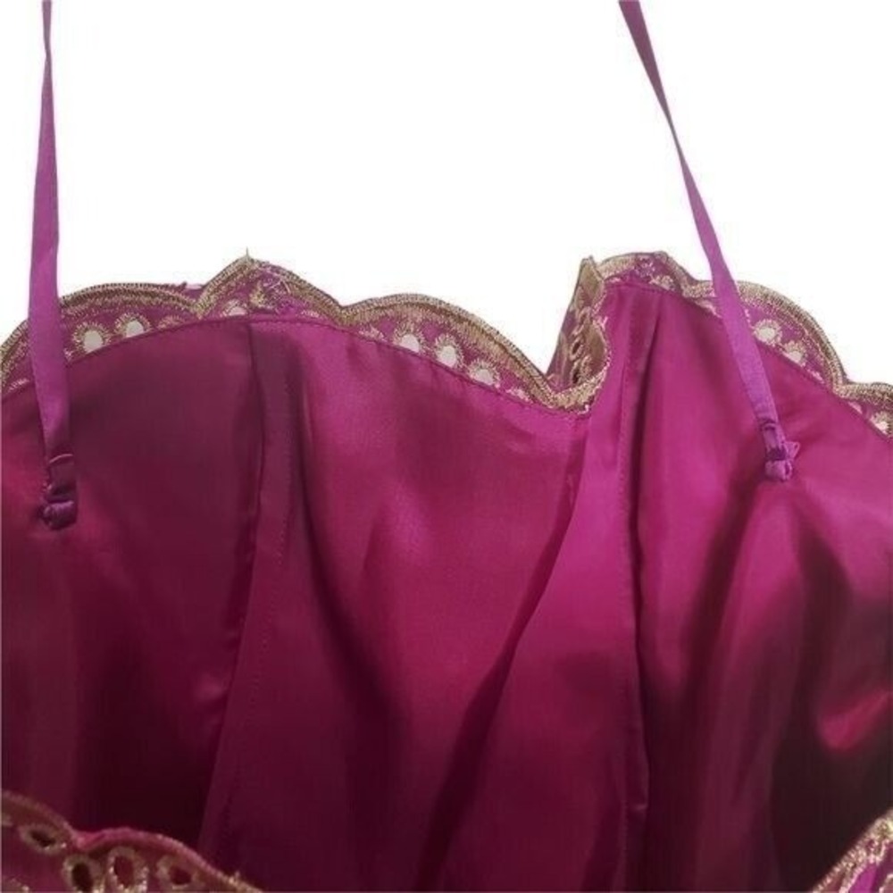 Betsey Johnson Womens Y2K Fairy Tiered Embroidered Halter Dress 2 Magenta NEW - Picture 15 of 16